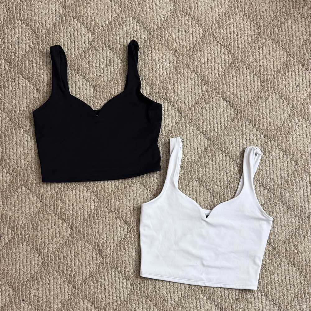 Express Black and White Crop Tops